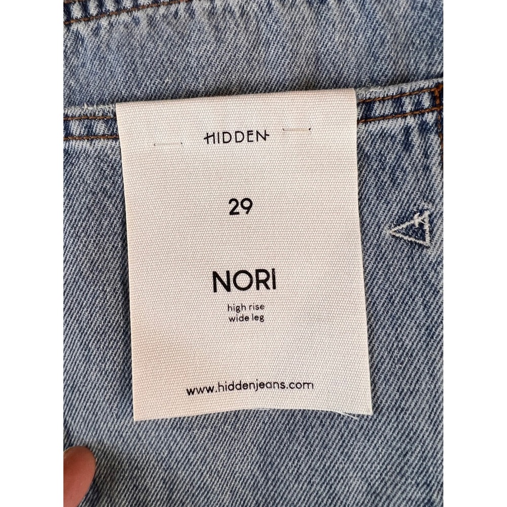 Hidden Jeans Nori High Rise Wide Leg Light Wash Raw Hem Denim Size 29 - Picture 8 of 11